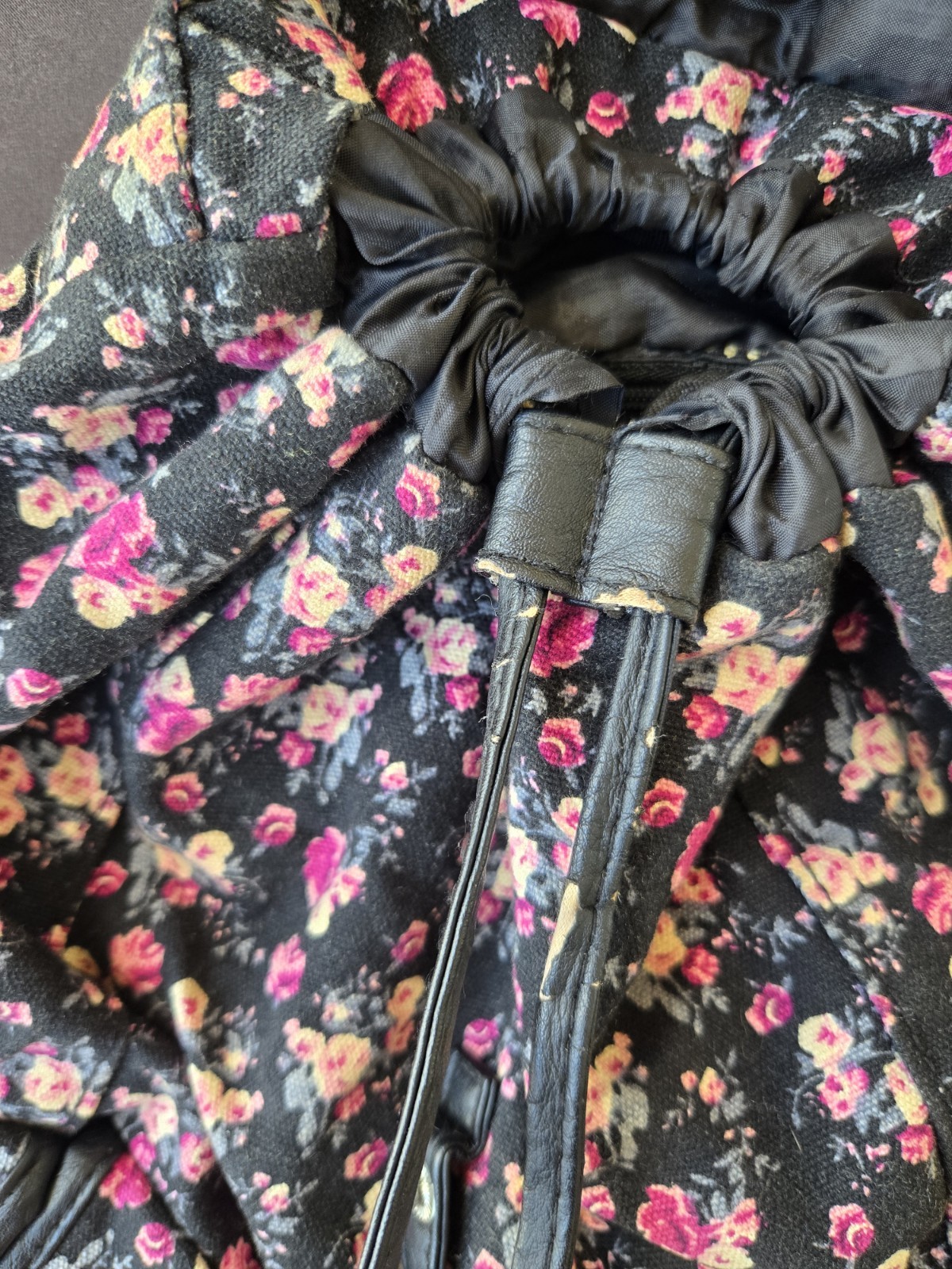 Floral Canvas Backpack with Multiple Pockets, Dra… - image 4