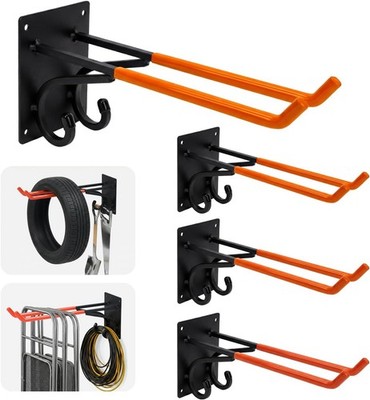 14'' Lar Heavy Duty Gara Hooks, 4 Pa Double-Layer Steel Wall