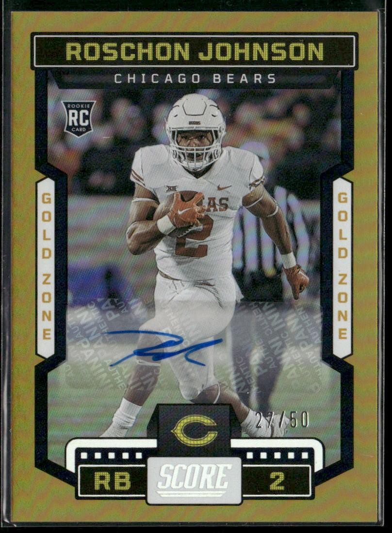 2023 Score #335 Roschon Johnson Signatures Gold Zone AUTO #/50
