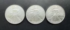 Lot of 3 -  2006, 2007, 2008 American Silver Eagles 1 oz. each 99.9% Silver