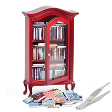 Anxiety Bookshelf With 100 Mini Books Library Book Decor Miniature Shelf