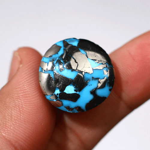 Magia de oro azul ~ 51 quilates turquesa persa natural 20,5 mm piedra preciosa cabujón de alta gama - Imagen 1 de 13