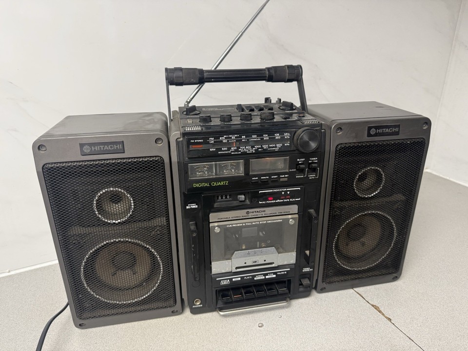 Hitachi TRK-9150E Boombox Ghettoblaster Stereo Radio Cassette Recorder ...