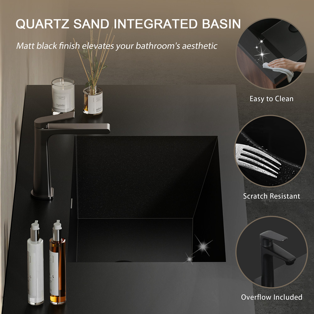 60" Wall Mounted Bathroom Vanity w/Double Sink,2 Drawers,Floating Vanity Cabinet