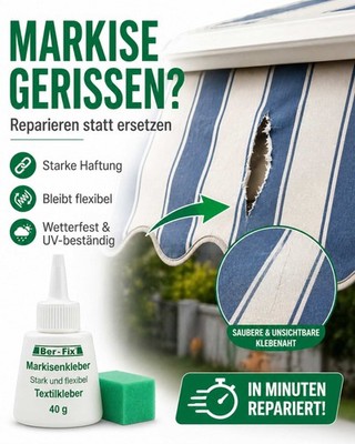 Ber-Fix Textilkleber 40g wasserfest   Für Stoff Leder Markisen waschbar bis 95°C