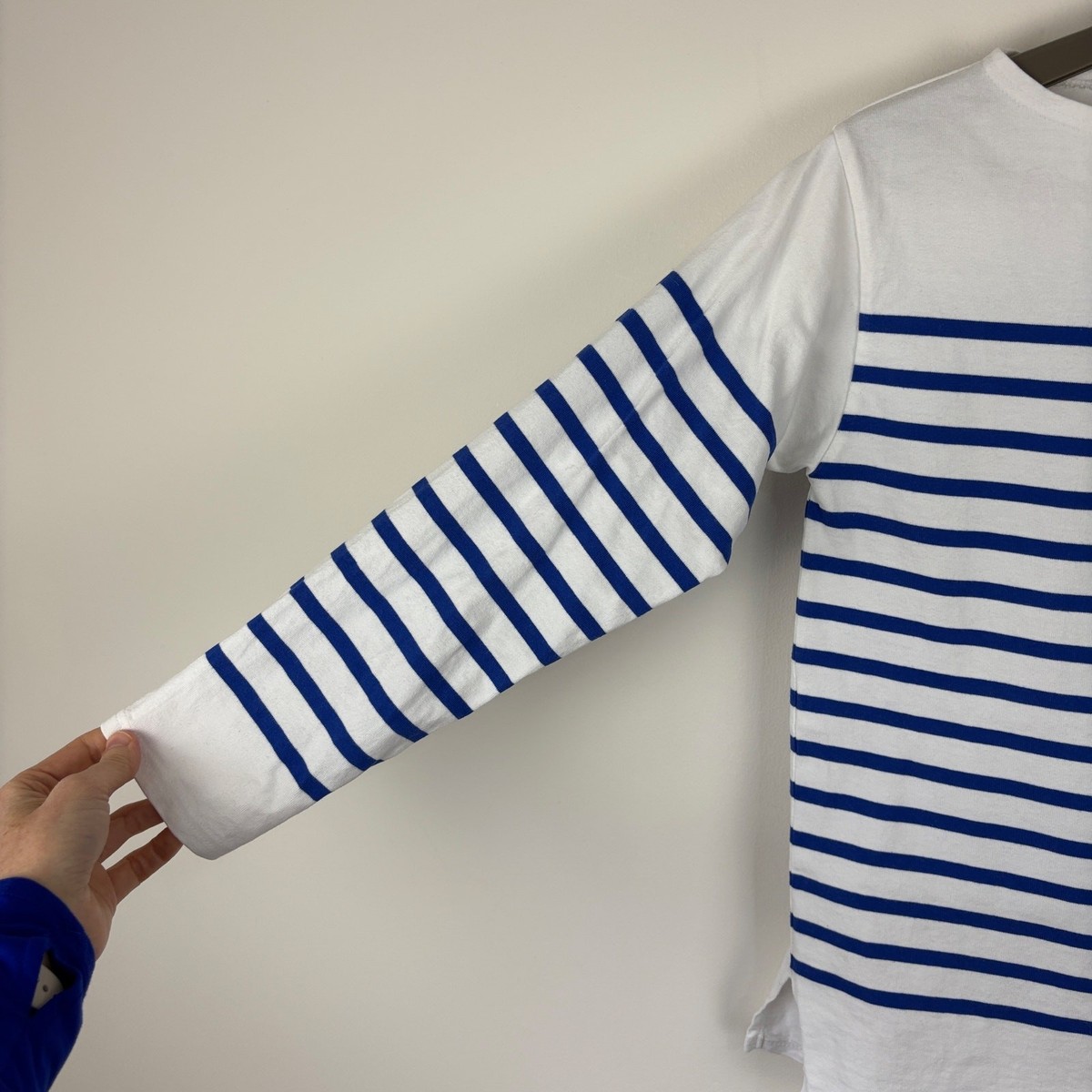 SAINTJAMES★NAVAL Saint James Naval Sailor White Blue Breton Stripe Tee Nautical