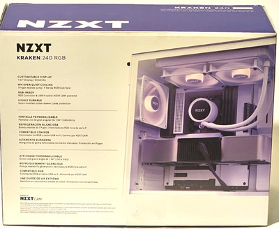 NZXT Kraken 240 AiO Liquid CPU Cooler LCD Display White RLKN240W1 HEATSINK ONLY