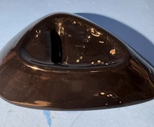 Vintage 60s Atomic Boomerang Ashtray Black Ceramic Mid Century Modern