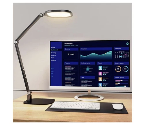Adjustable LED Desk Lamp, Touch Control, 30 Settings, 3000-6500K Black