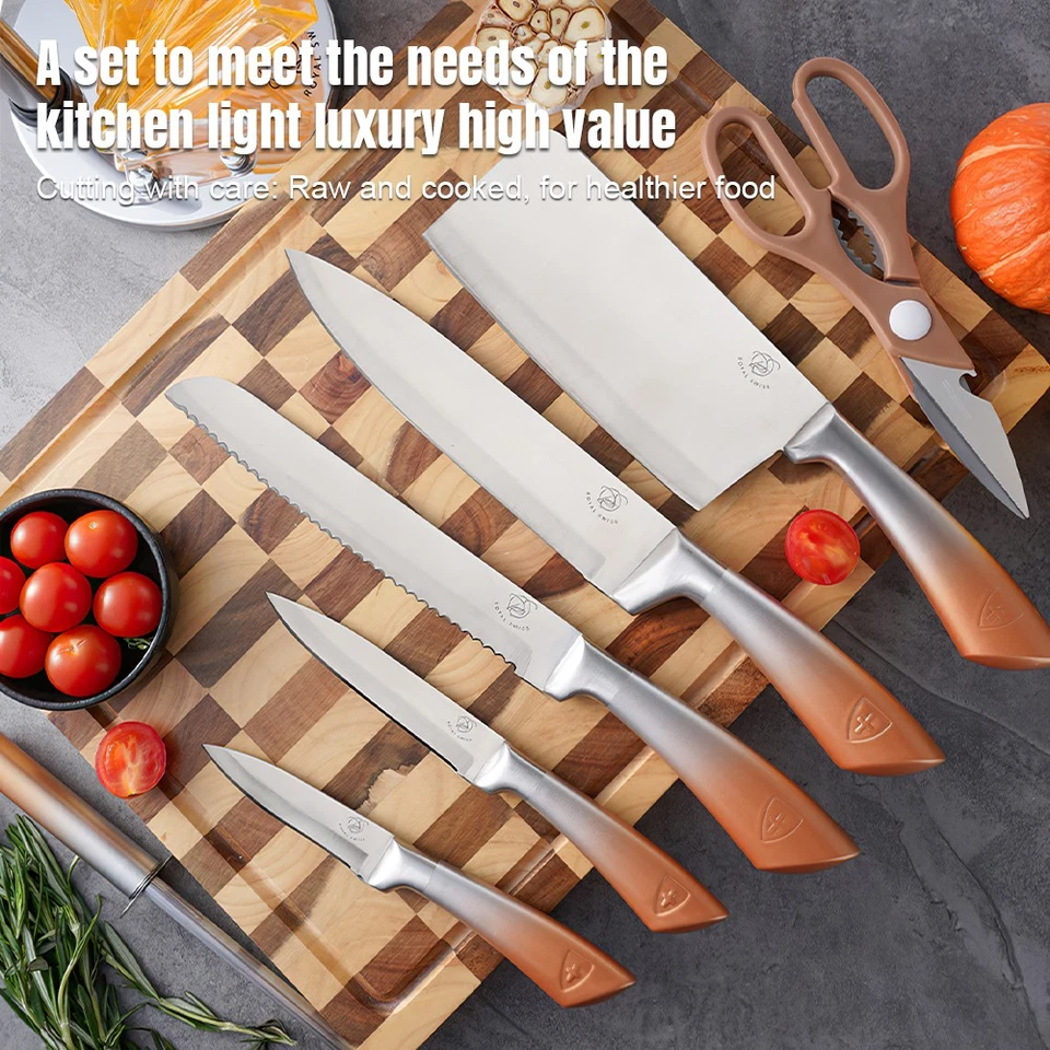 8tlg Profi Kochmesser Messerset Hackbeil Edelstahl Japanische Küche DE - Bild 3 von 4