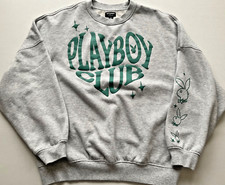 Playboy Club Pacsun Gray Cotton Blend Pullover Sweatshirt Unisex Size S