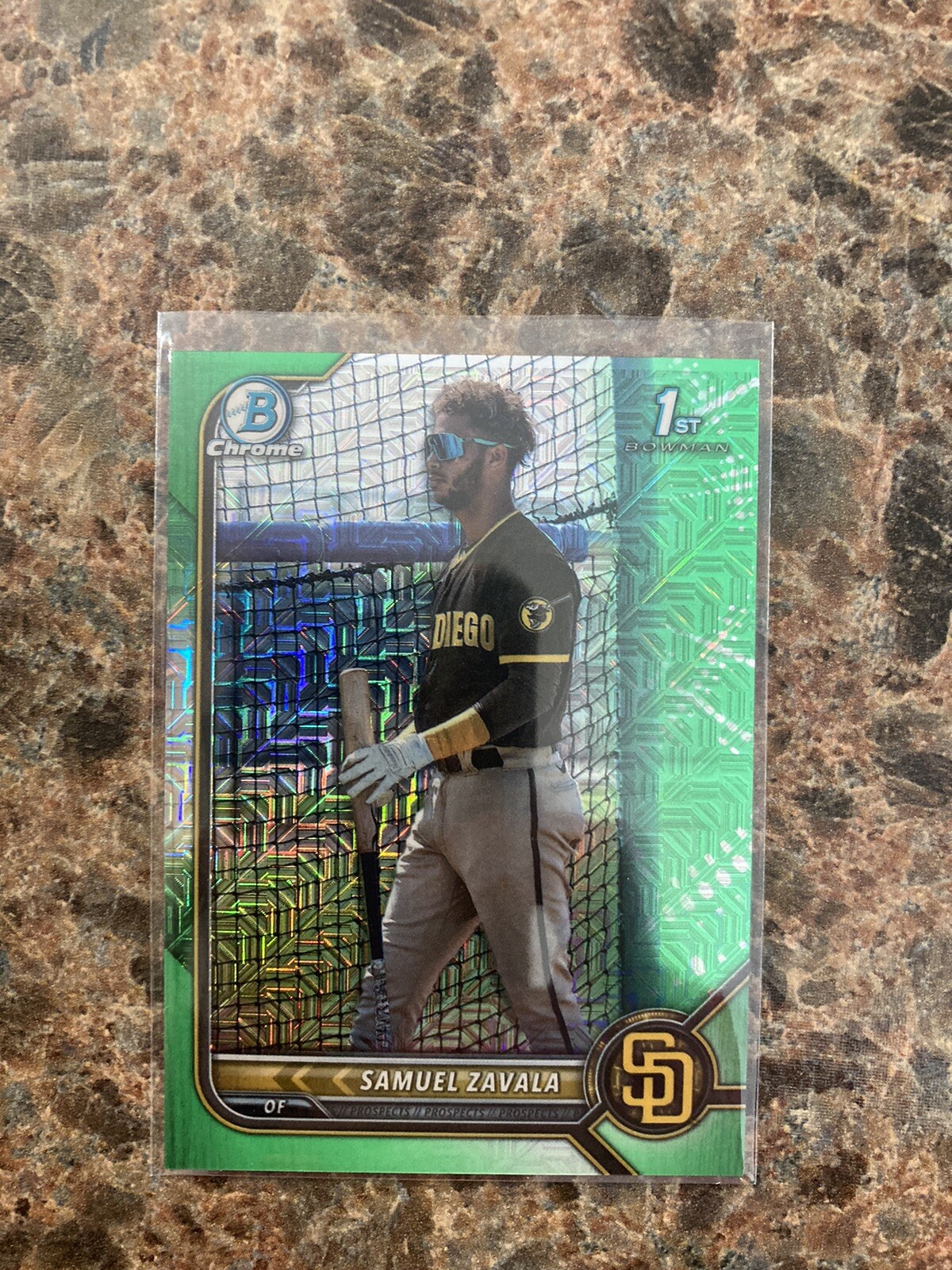 2022 Bowman Chrome 1st Samuel Zavala GREEN REFRACTOR /99 BCP-203 Padres