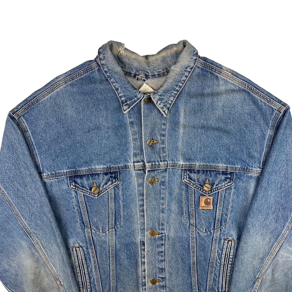 Carhartt Denim Trucker Jacket Blue J12 DST Rare Vintage | eBay