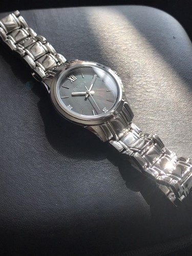 Ladies Genuine Bulova Diamond Gallery Black Mop Designer Watch 96P153 - Picture 12 of 16