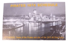 1974 Pittsburgh Pirates Pocket Schedule Three Rivers Stadium - MINT