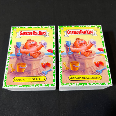 2023 GARBAGE PAIL KIDS GO ON VACATION COMPLETE GREEN SET 200 STICKER CARDS CS