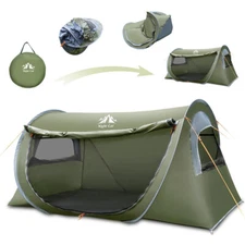 Waterproof Camping Tent 1 Person Pop-up Tunnel Tent Double Layer Canopy