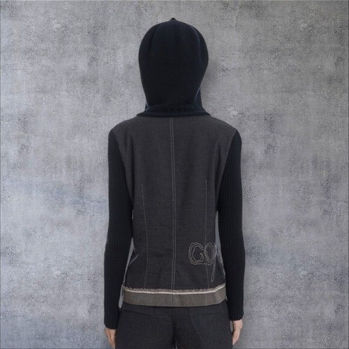 Cop Copine Womens Y2k Button Tie Front Hooded Cardigan Size FR40 - Picture 2 of 16