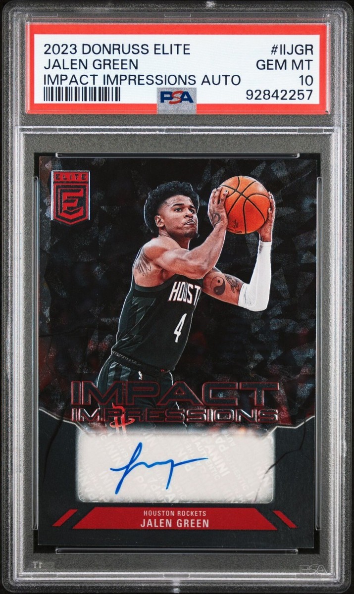 JALEN GREEN AUTO PSA 10 2023-24 Panini Donruss Elite Impact 