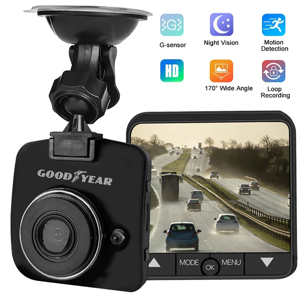 Goodyear 1080P Dual Lens Car DVR Front and Rear Camera Video Dash