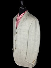 Polo Ralph Lauren Glen Plaid Flax/Virgin Wool Blazer Sport Coat Mens Size 42R