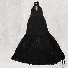 Free People Jen's Pirate Booty Swan Lace Wing Freedom Maxi Dress Chock Neck S