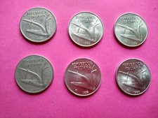 ITALIA 1951-52-53-54-55-56 : n. 6 MONETE da £. 10 SPIGA