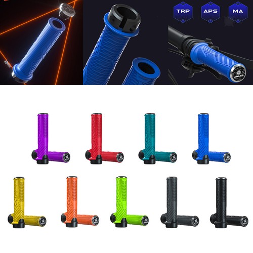 Poignées De Guidon Enlee VTT/route/BMX - Verrouillage Antidérapant, Ergonomiques, Bleues