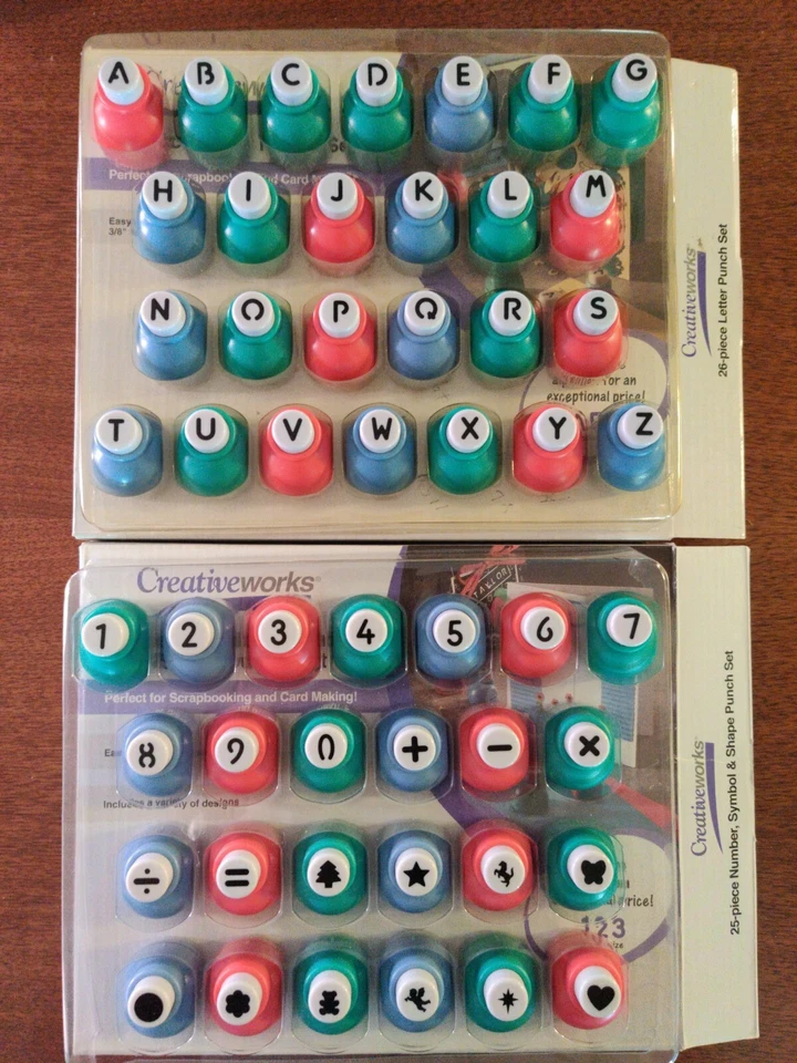 Creative works 26 Piece Letter Punch 25 Numbers Set Scrapbook Card Making Crafts - Image 2 of 2