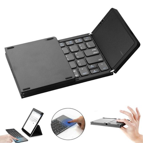 Folding Keyboard Tri-Folding Wireless Bluetooth Keyboard with Touchpad Keyb B7J6 - Picture 12 of 21
