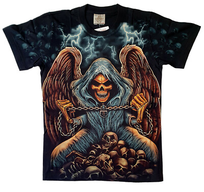 SKULL TOTENKÖPFE CHAIN T-SHIRT M L XL 2XL 3XL ADLERFLÜGEEL HARLEjHD-BIKER CLUB