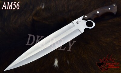 Handmade D2 steel Hunting Dagger Style Bowie Knife with Rosewood Handle (DKONLY)