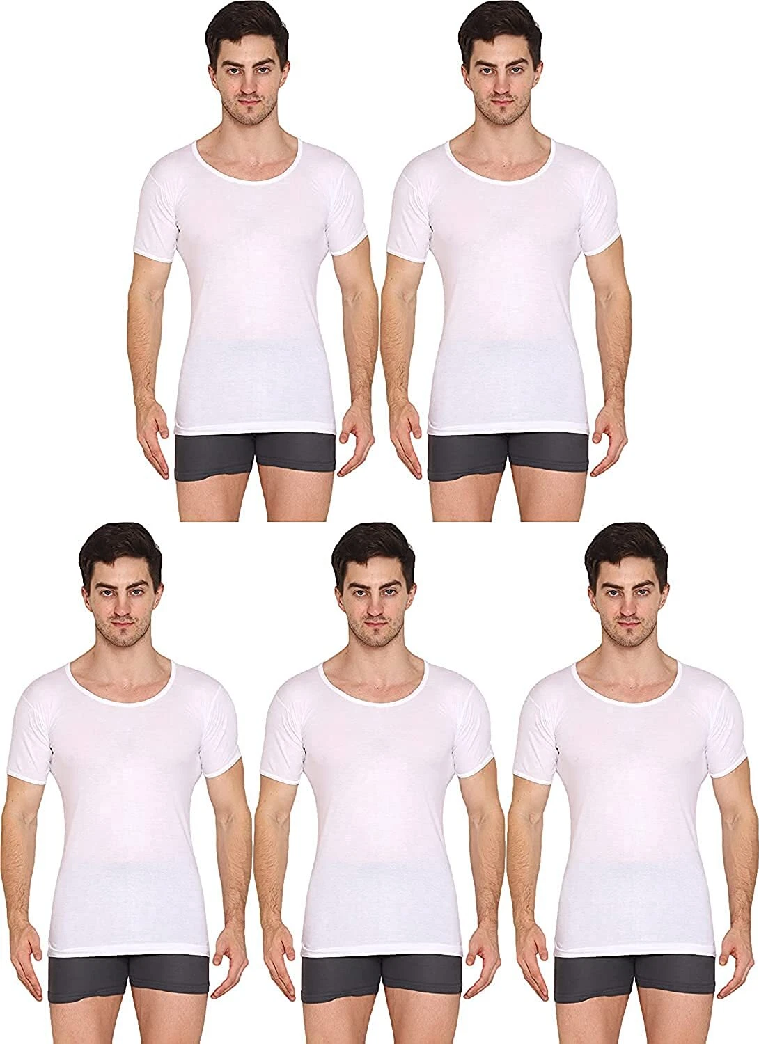 Gilet homme VIP Supreme demi manches coton (lot de 5) coupe régulière toute la journée confort