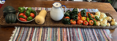 36  Long Woven Twig Basket Holiday Harvest Table Mantle Shelf Decor Handmade