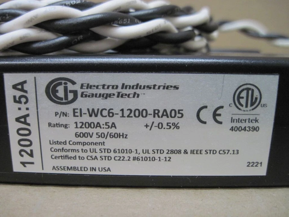 Electro Industries EI-WC6-1200-RA05 Split Core Current Transformer 1200A:5A 600V - Image 3 of 4