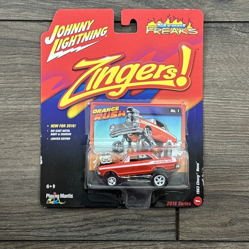 Johnny Lightning Street Freaks Zingers 1963 Chevy Nova  Orange Rush 1:64 NISP - Picture 1 of 2