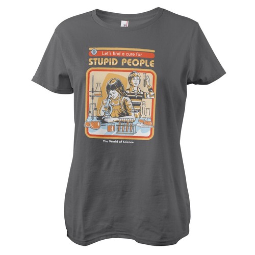 Maglietta Donna Steven Rhodes 'Cure For Stupid People' – Ufficiale, Taglia S, Nero - 3