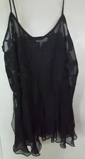 Nightgown and matching shrug black embossed floral Size L   two pieces