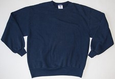 Vintage 1990s JERZEES USA MADE 50/50 Crewneck Sweater Navy Blue Men's Size LARGE