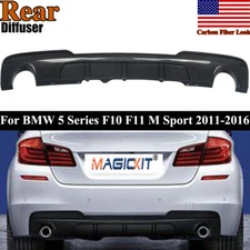 Carbon Look Rear Diffuser For BMW F10 Sedan M Sport Bumper 528i 535i 550i 11-16