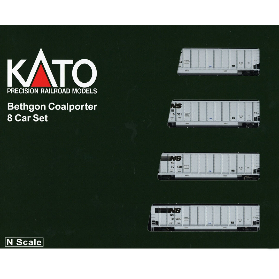 Kato 106-4634 Bethgon Coalporter, Norfolk Southern (8) Car Set N Scale
