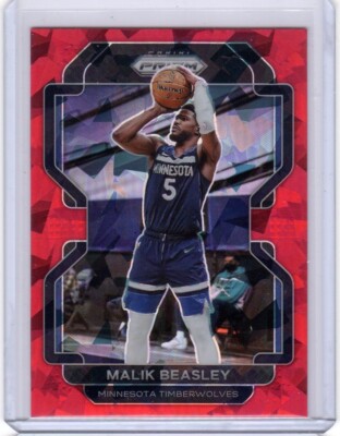 2021-22 Panini Prizm Malik Beasley #98 Red Ice Prizm Minnesota Timberwolves