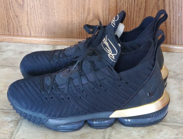 lebron 16 black and gold size 13