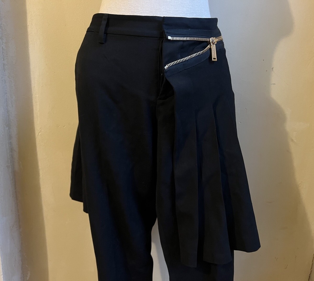 Pantalon Slim Kilt Asymétrique Dsquared2 - Taille 30/40IT - Noir Laine - Collection Rare
