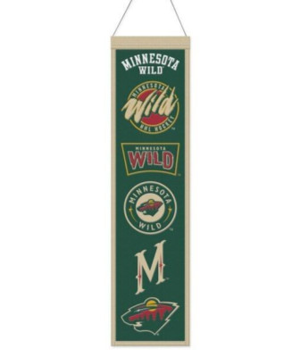 MINNESOTA WILD EVOLUTIONS BANNER EMBROIDERED WOOL 8''X32'' W/ HANGING ROPE