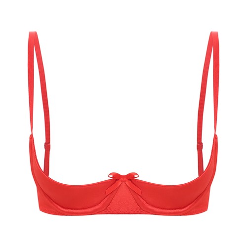 Womens Bralette Cut Out Balconette Satin Bra Nightclub Party Lingerie Teddy - 第 15/61 張圖片