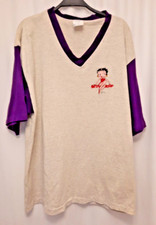 VTG Betty Boop single stitch purple & gray XL raglan short sleeve made in USA