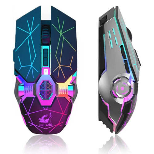 Wireless Gaming Mouse Rechargeable RGB Lights Adjustable DPI Quiet Click Auto Sl