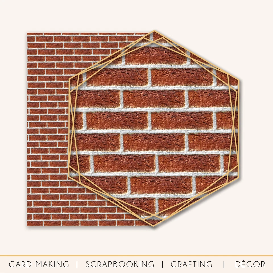 Brick Wall Effect Pattern Scrapbooking Journaling A4 Crafting Cardstock 300gsm - Image 2 of 4
