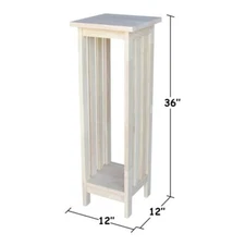 Tall Plant Stand For Indoor Display Shelf Narrow Small Corner Accent Table Wood